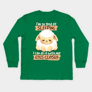 Sleeping sheep Kids Long Sleeve T-Shirt